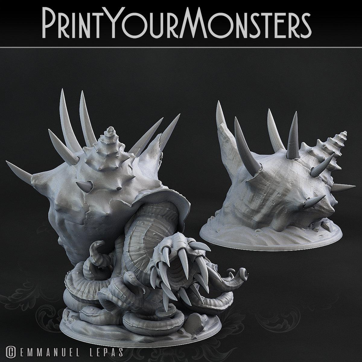3D Printed Print Your Monsters Giant Shells Lurkers of the Deep 28mm - 32mm D&D Wargaming - 3D Printing Boss 