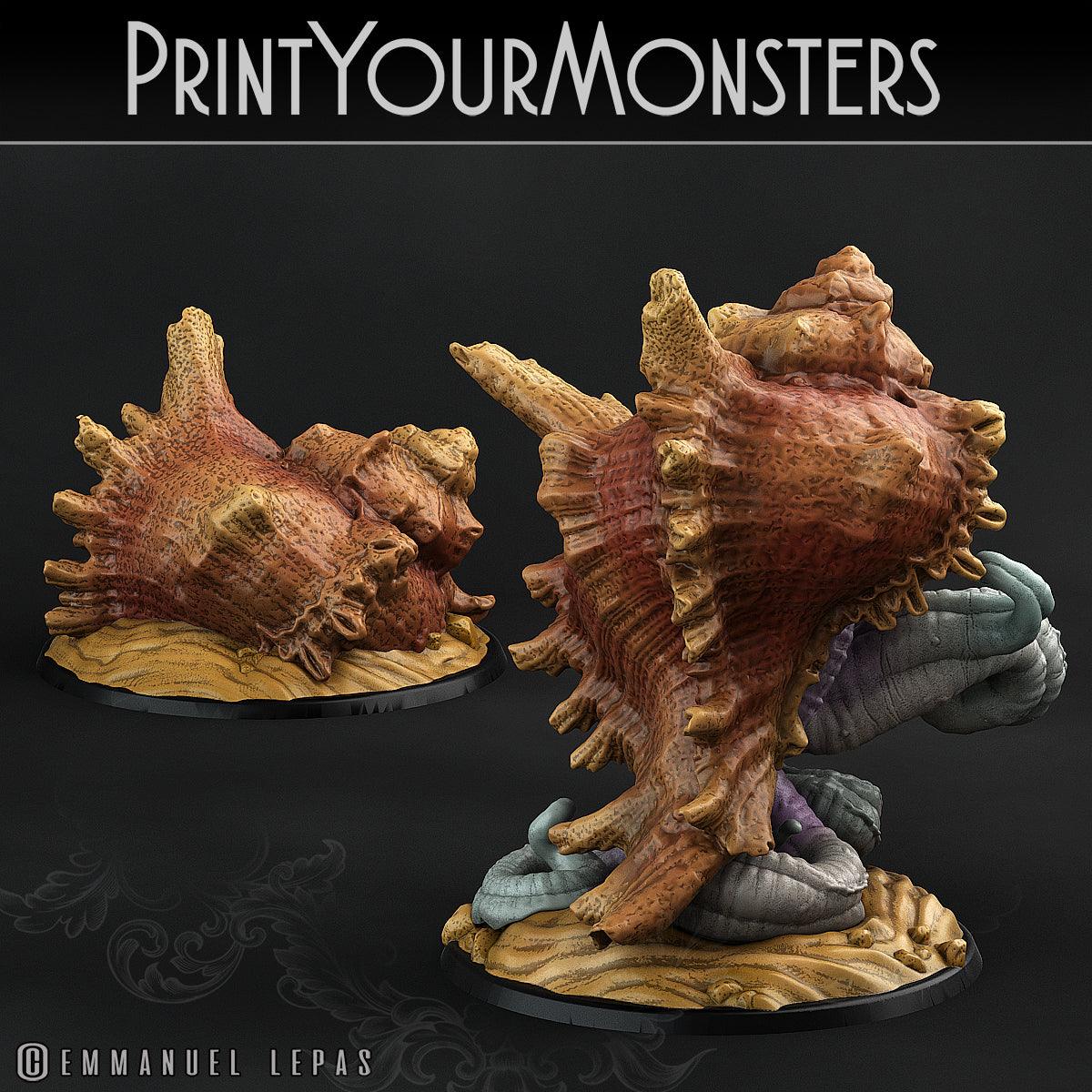 3D Printed Print Your Monsters Giant Shells Lurkers of the Deep 28mm - 32mm D&D Wargaming - 3D Printing Boss 