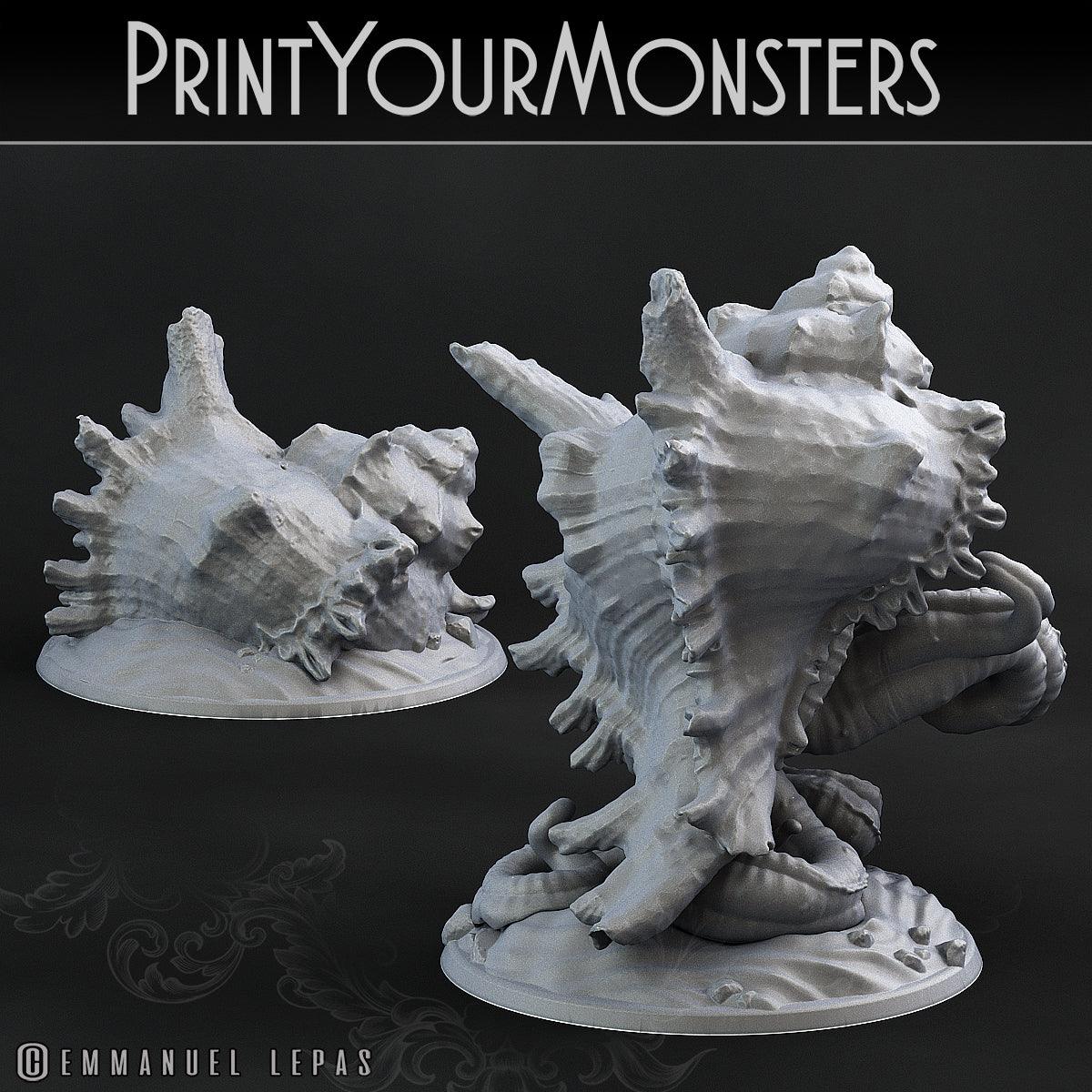3D Printed Print Your Monsters Giant Shells Lurkers of the Deep 28mm - 32mm D&D Wargaming - 3D Printing Boss 