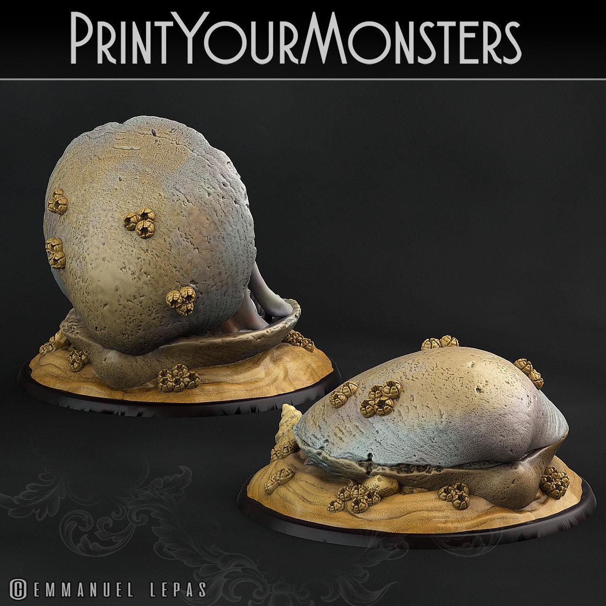 3D Printed Print Your Monsters Giants Clams Lurkers of the Deep 28mm - 32mm D&D Wargaming - 3D Printing Boss 