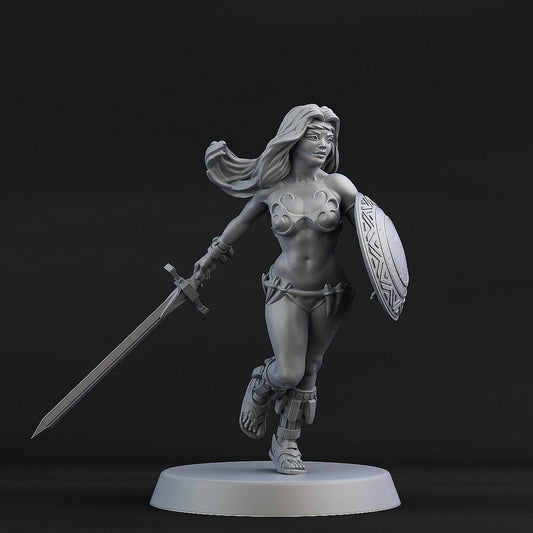 3D Printed Print Your Monsters Heroine 28mm - 32mm D&D Wargaming - 3D Printing Boss 