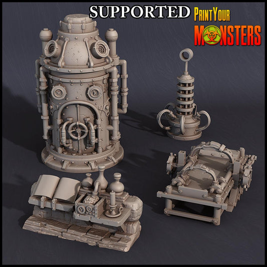 3D Printed Print Your Monsters Horrifying Laboratory Terrain Pack 28mm - 32mm D&D Wargaming - 3D Printing Boss 