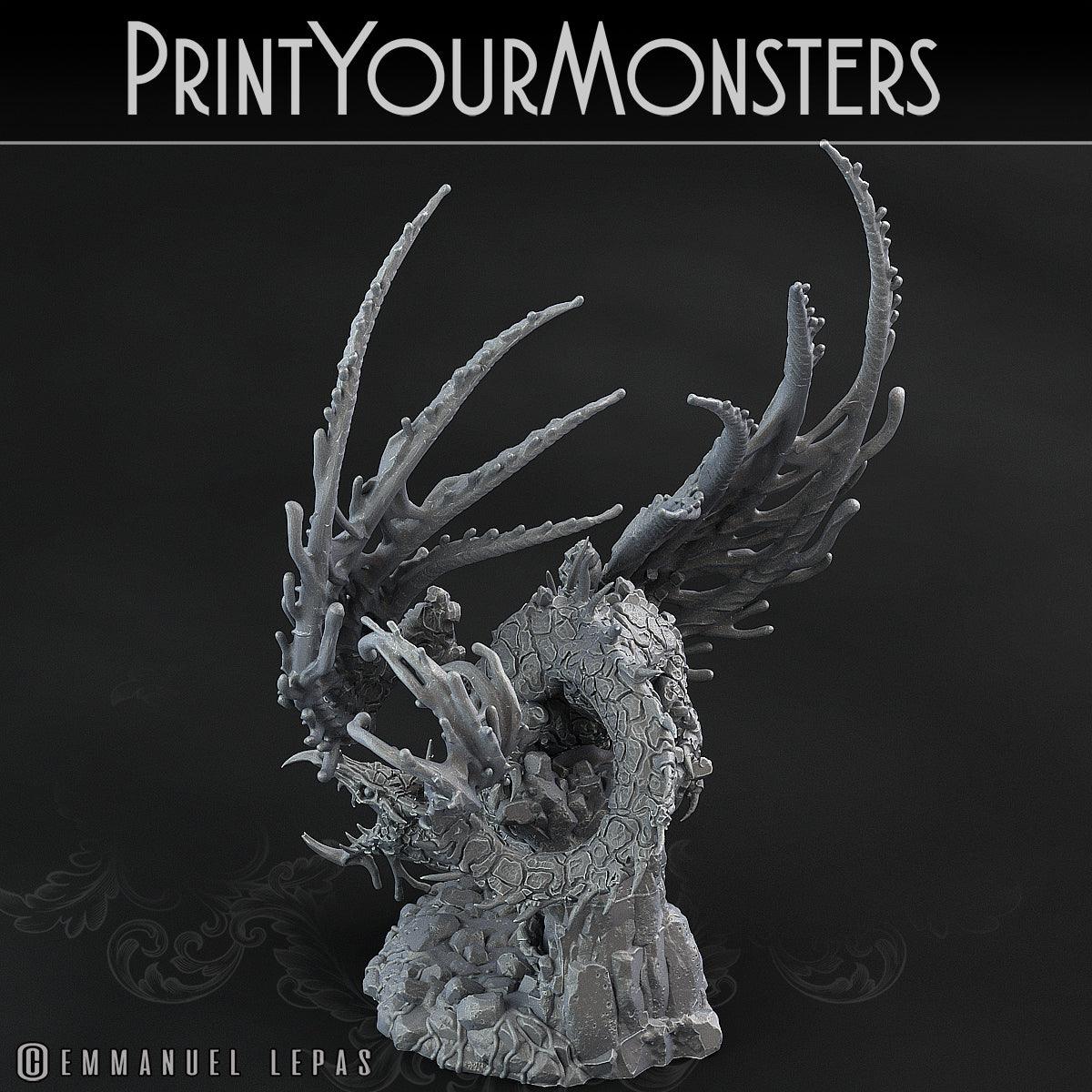 3D Printed Print Your Monsters Infernal Magma Dragon 28mm - 32mm D&D Wargaming - 3D Printing Boss 