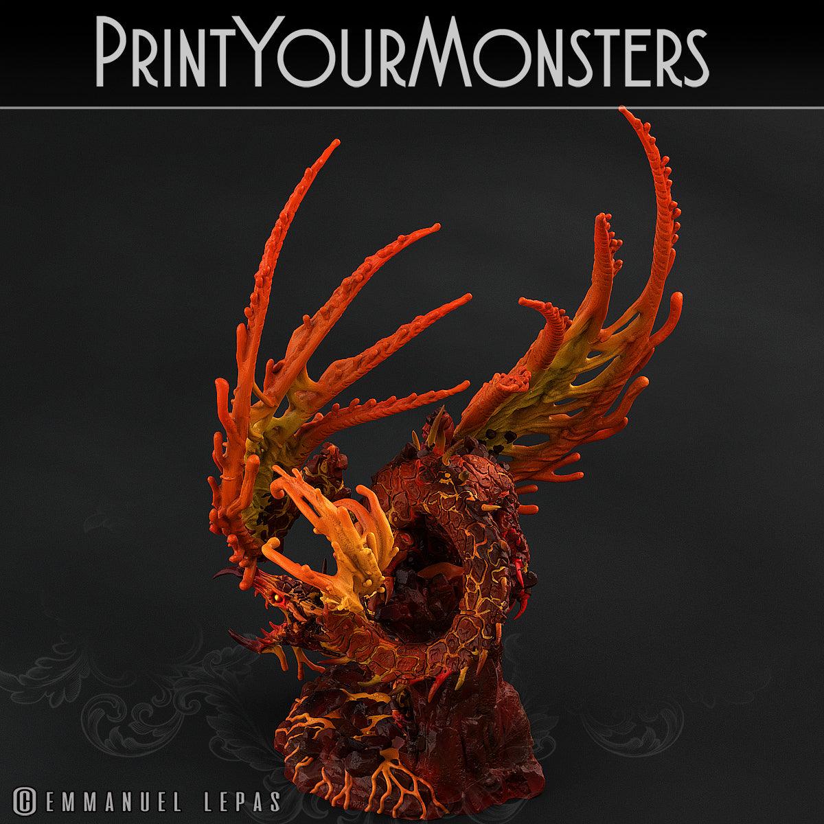 3D Printed Print Your Monsters Infernal Magma Dragon 28mm - 32mm D&D Wargaming - 3D Printing Boss 