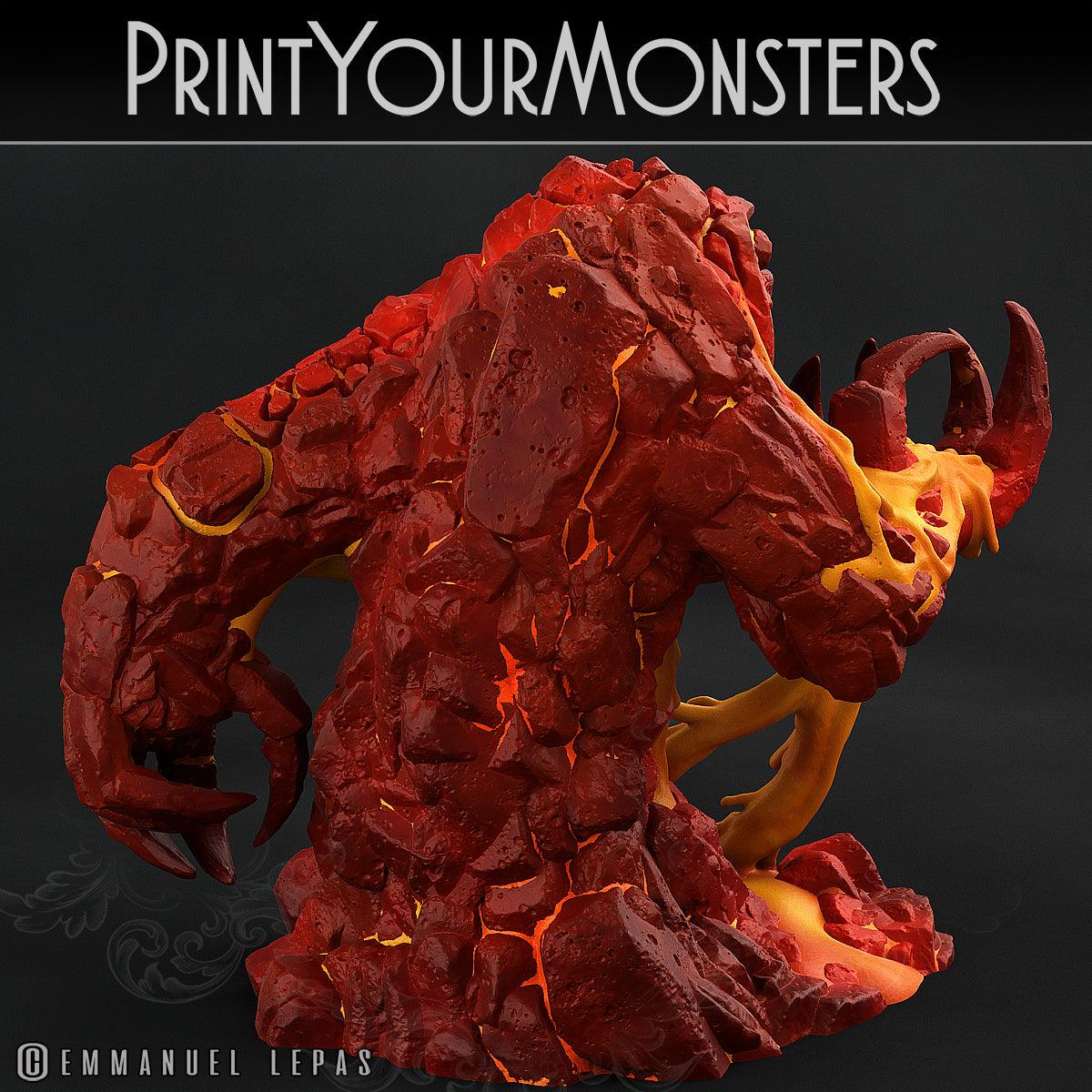3D Printed Print Your Monsters Infernal Magma Elementals 28mm - 32mm D&D Wargaming - 3D Printing Boss 