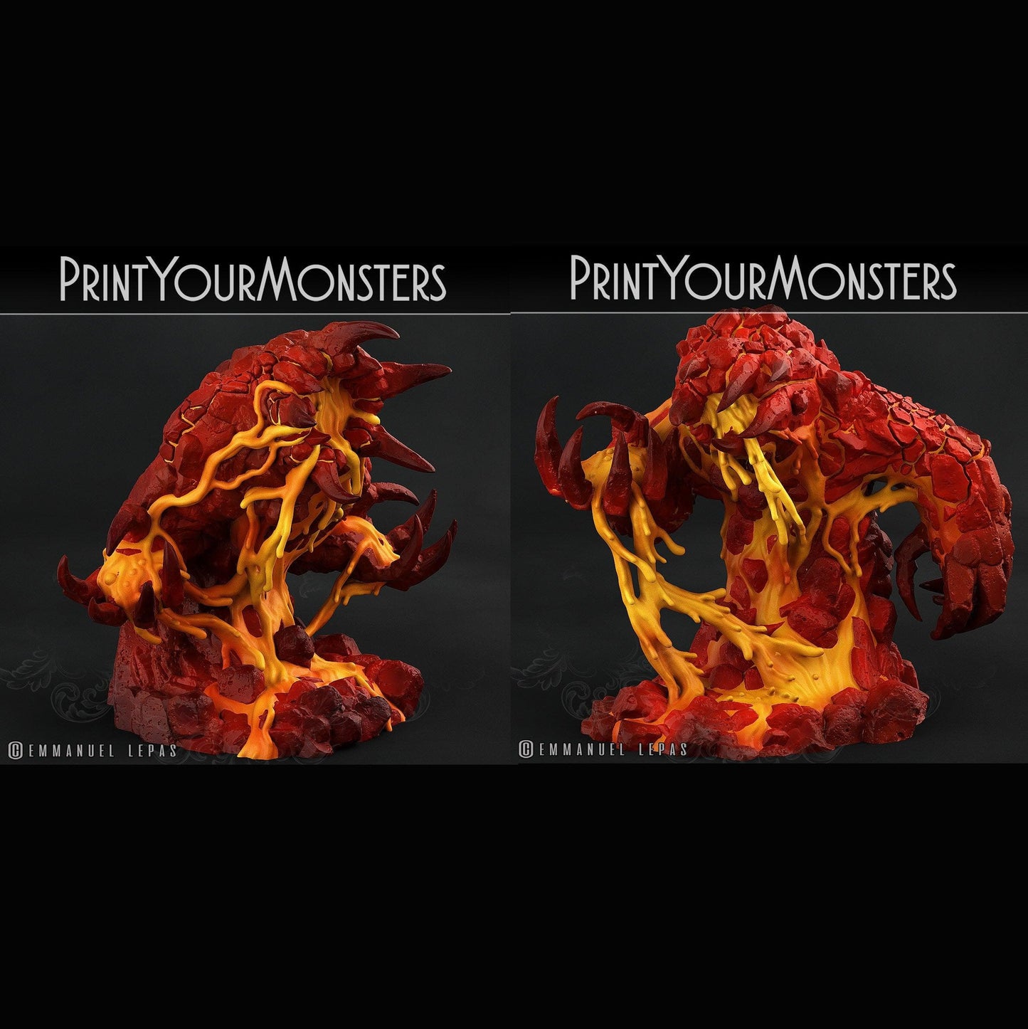 3D Printed Print Your Monsters Infernal Magma Elementals 28mm - 32mm D&D Wargaming - 3D Printing Boss 