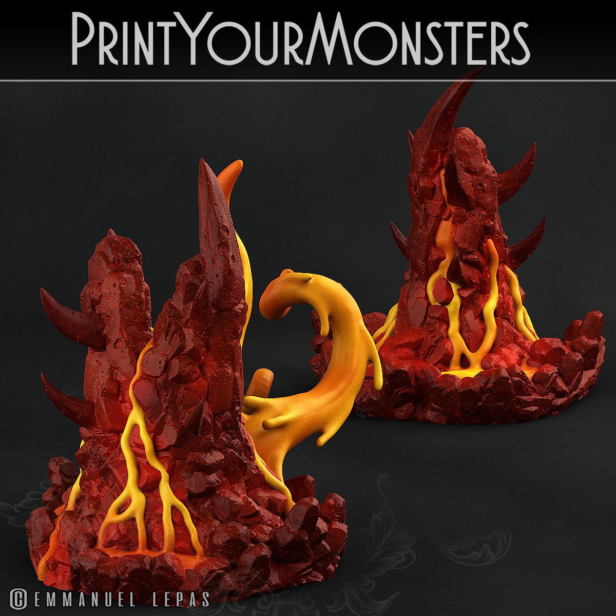 3D Printed Print Your Monsters Infernal Magma Roper 28mm - 32mm D&D Wargaming - 3D Printing Boss 