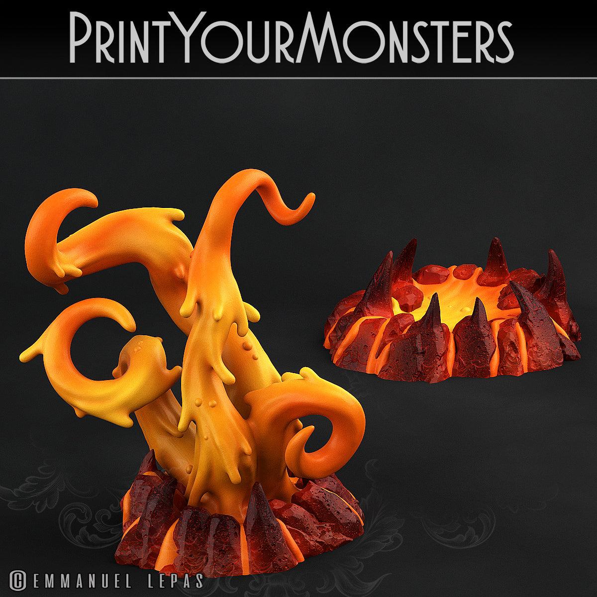 3D Printed Print Your Monsters Infernal Magma Set 28mm - 32mm D&D Wargaming - 3D Printing Boss 
