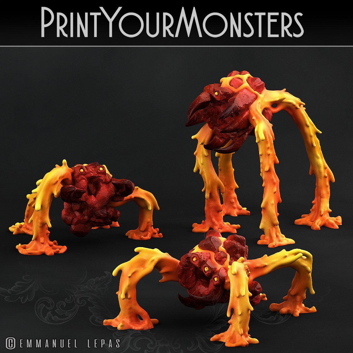 3D Printed Print Your Monsters Infernal Magma Spiders 28mm - 32mm D&D Wargaming - 3D Printing Boss 