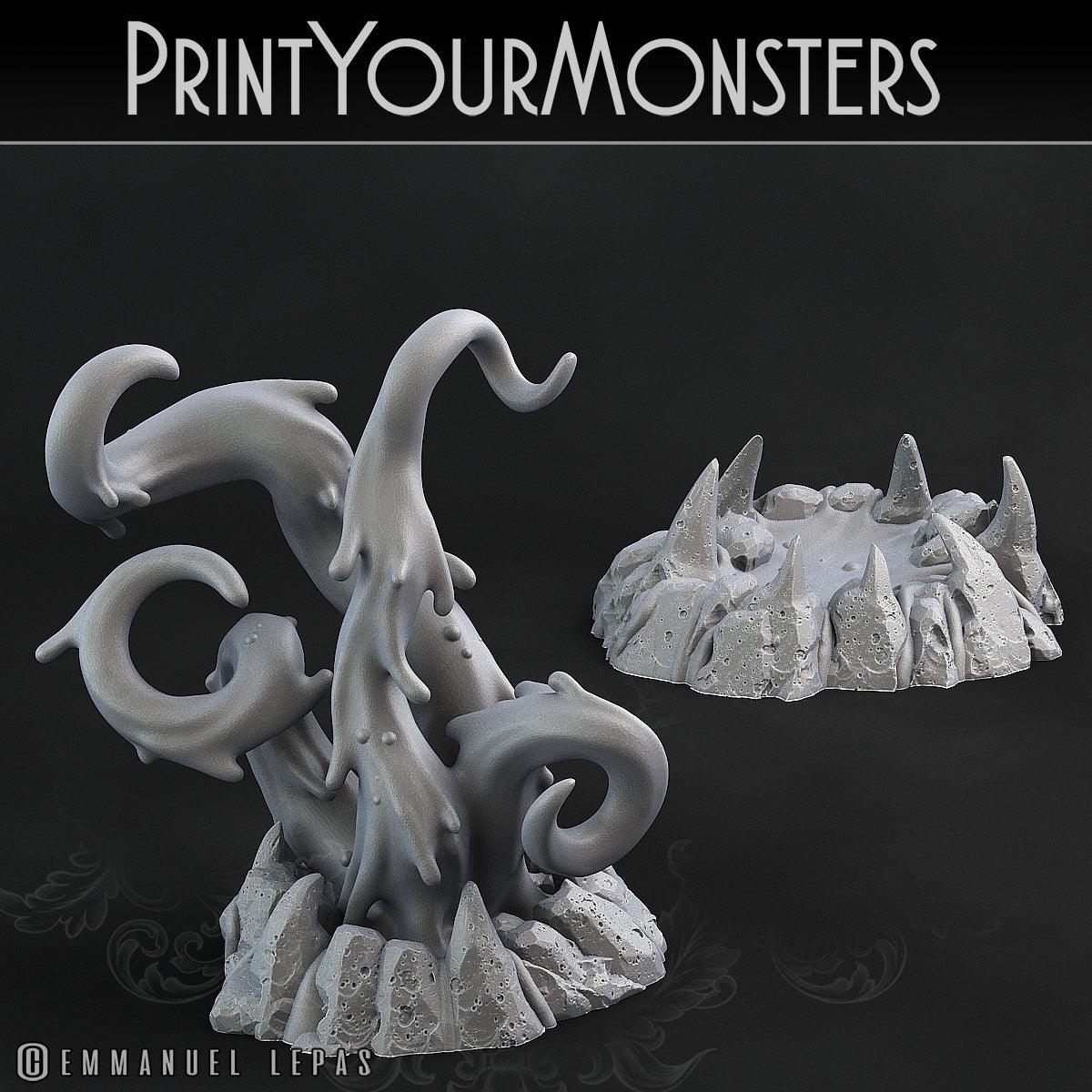 3D Printed Print Your Monsters Infernal Magma Tentacles 28mm - 32mm D&D Wargaming - 3D Printing Boss 
