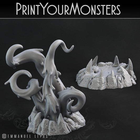 3D Printed Print Your Monsters Infernal Magma Tentacles 28mm - 32mm D&D Wargaming - 3D Printing Boss 