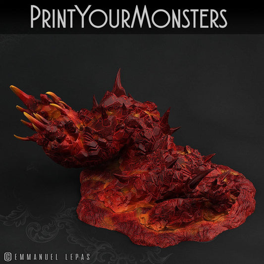 3D Printed Print Your Monsters Lava Worm Total Worms 2 Set 28mm - 32mm D&D Wargaming - 3D Printing Boss 