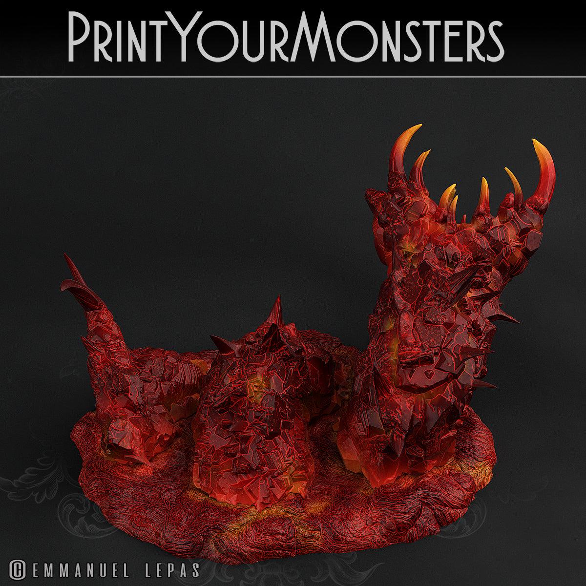 3D Printed Print Your Monsters Lava Worm Total Worms 2 Set 28mm - 32mm D&D Wargaming - 3D Printing Boss 