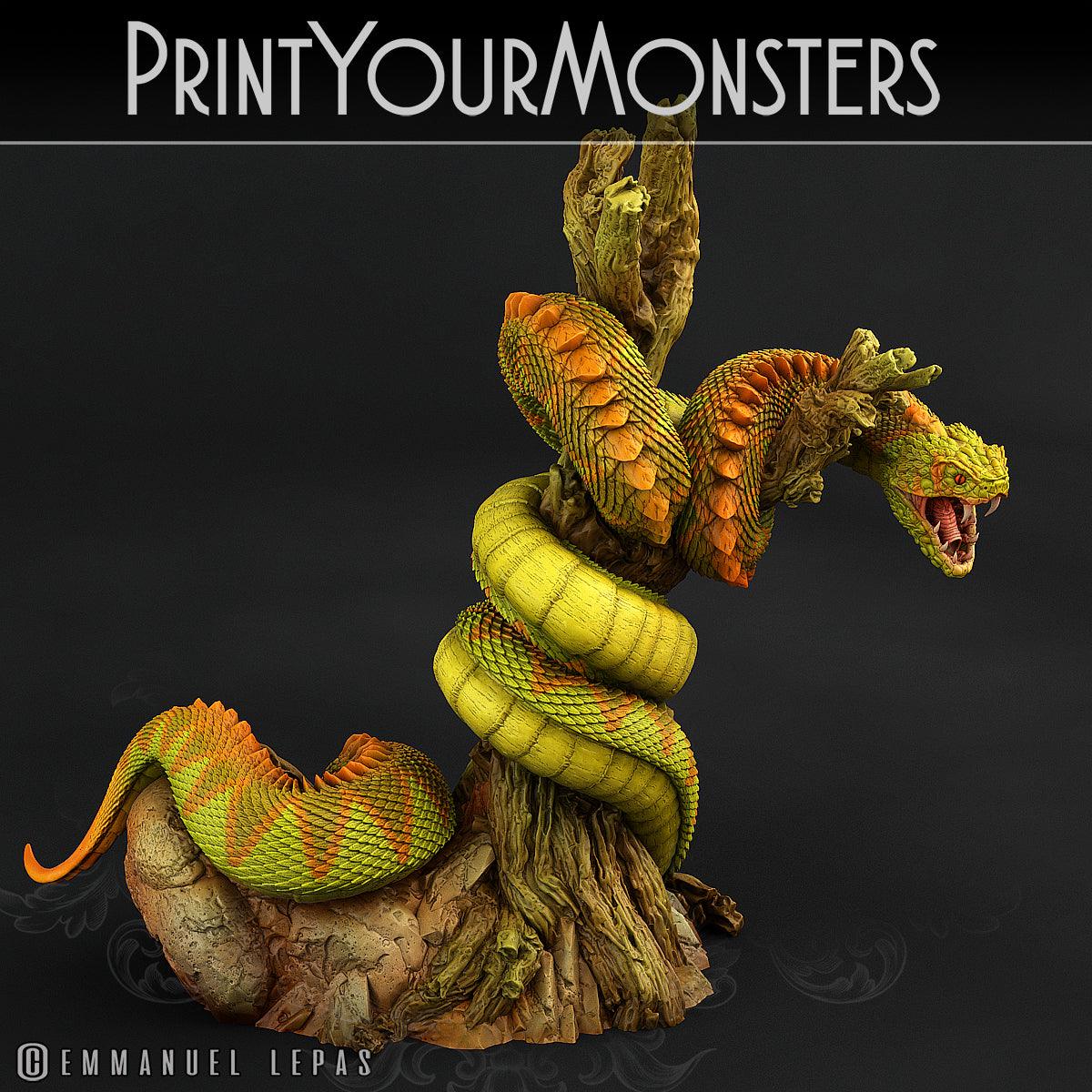 3D Printed Print Your Monsters Legendary Rattlesnake Total Serpents 28mm - 32mm D&D Wargaming - 3D Printing Boss 
