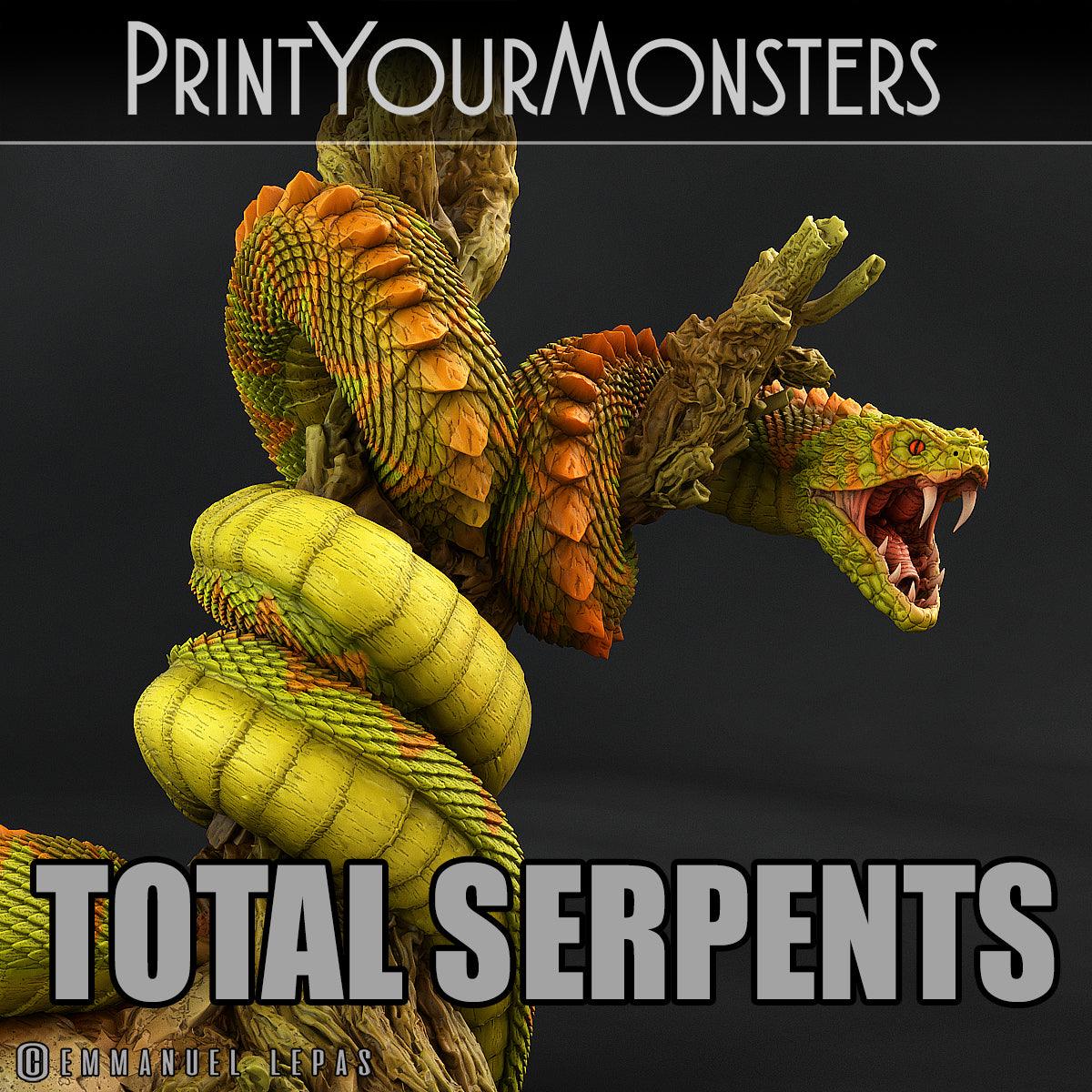 3D Printed Print Your Monsters Legendary Rattlesnake Total Serpents 28mm - 32mm D&D Wargaming - 3D Printing Boss 