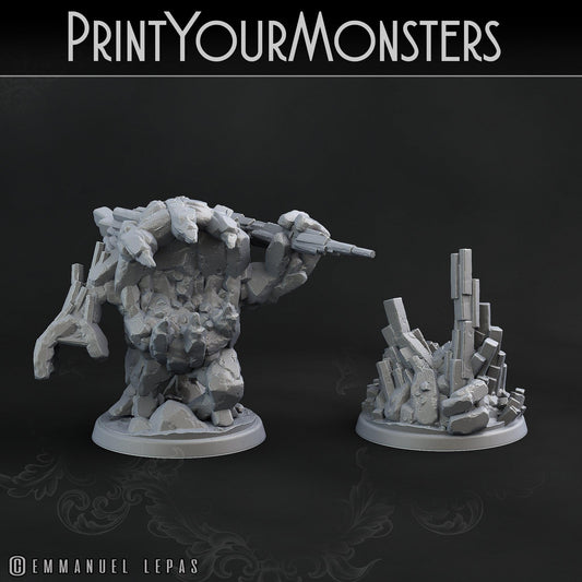 3D Printed Print Your Monsters Little Golem Set 28mm - 32mm D&D Wargaming - 3D Printing Boss 