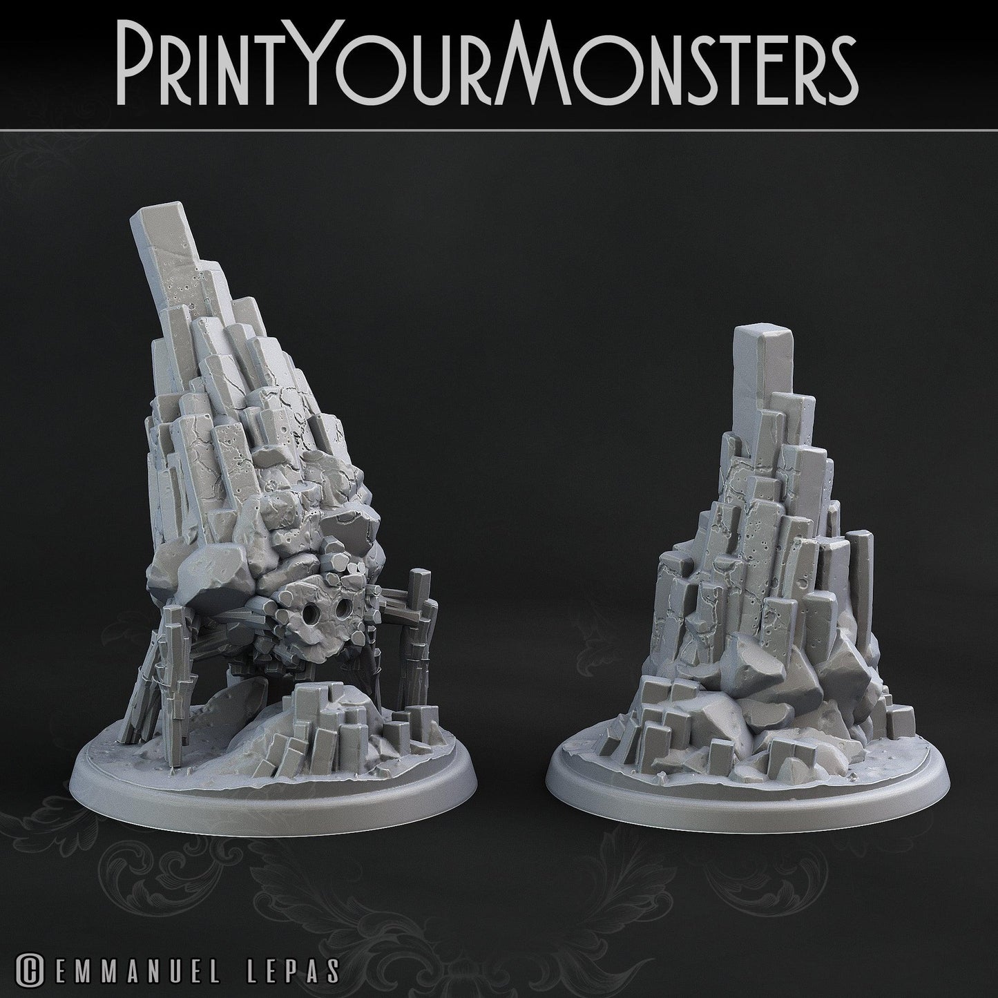 3D Printed Print Your Monsters Little Golem Set 28mm - 32mm D&D Wargaming - 3D Printing Boss 