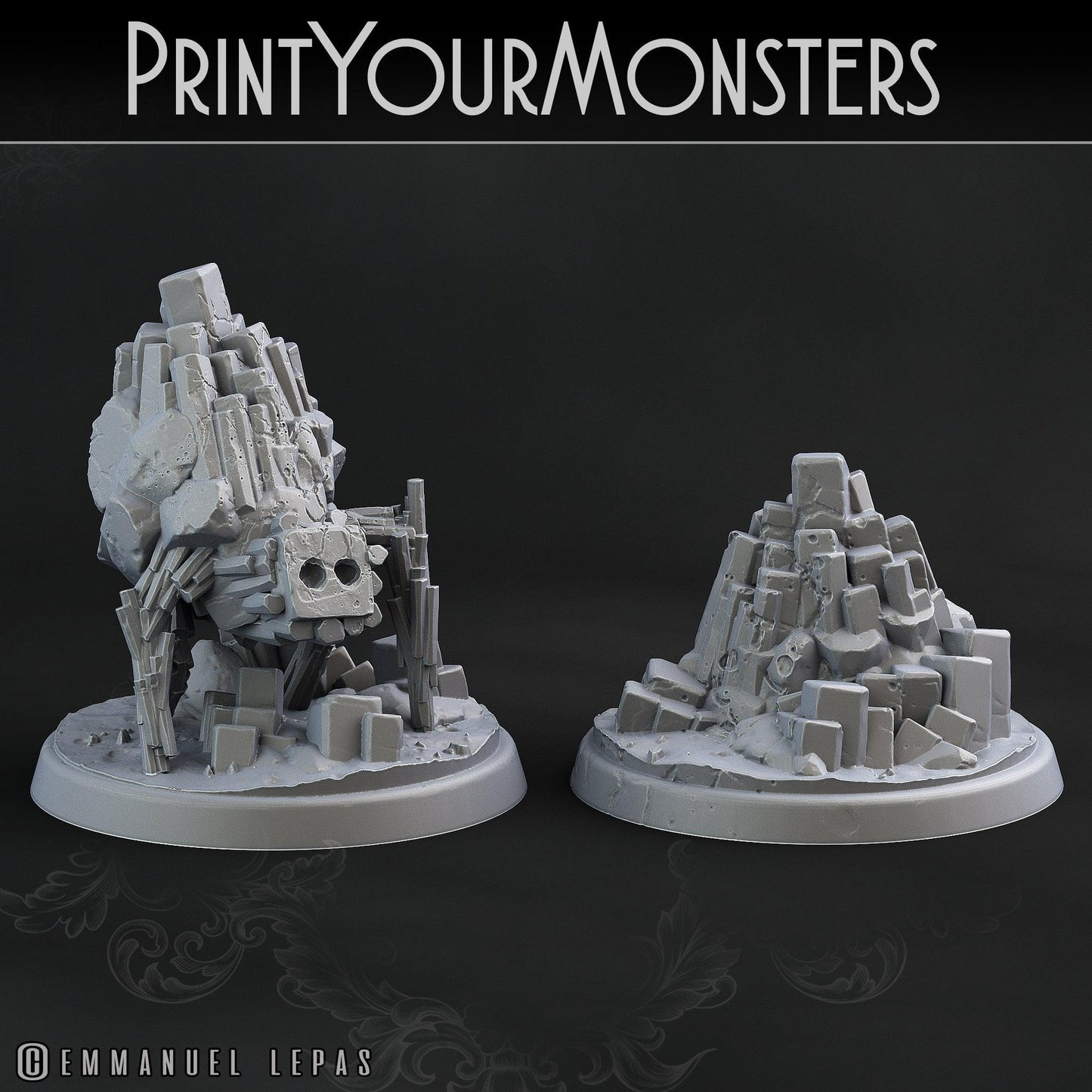 3D Printed Print Your Monsters Little Golem Set 28mm - 32mm D&D Wargaming - 3D Printing Boss 