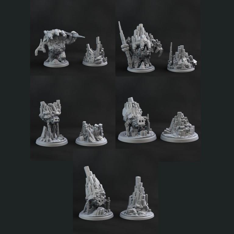 3D Printed Print Your Monsters Little Golem Set 28mm - 32mm D&D Wargaming - 3D Printing Boss 