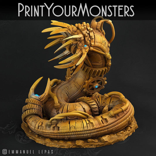 3D Printed Print Your Monsters Mechanic Worm Total Worms 2 Set 28mm - 32mm D&D Wargaming - 3D Printing Boss 