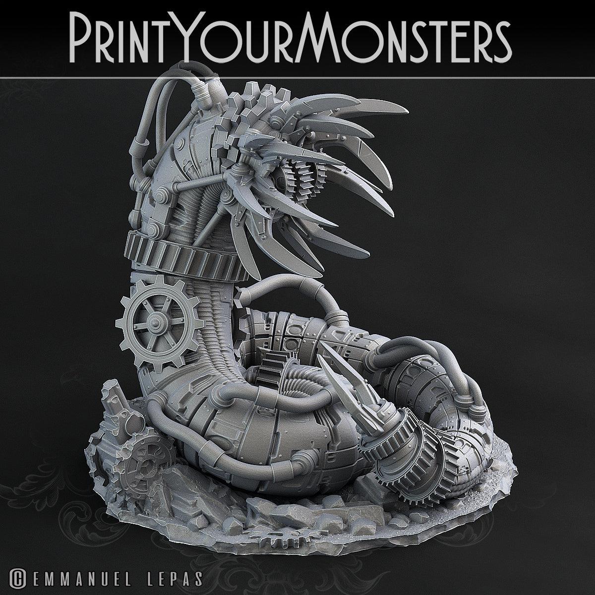 3D Printed Print Your Monsters Mechanic Worm Total Worms 2 Set 28mm - 32mm D&D Wargaming - 3D Printing Boss 