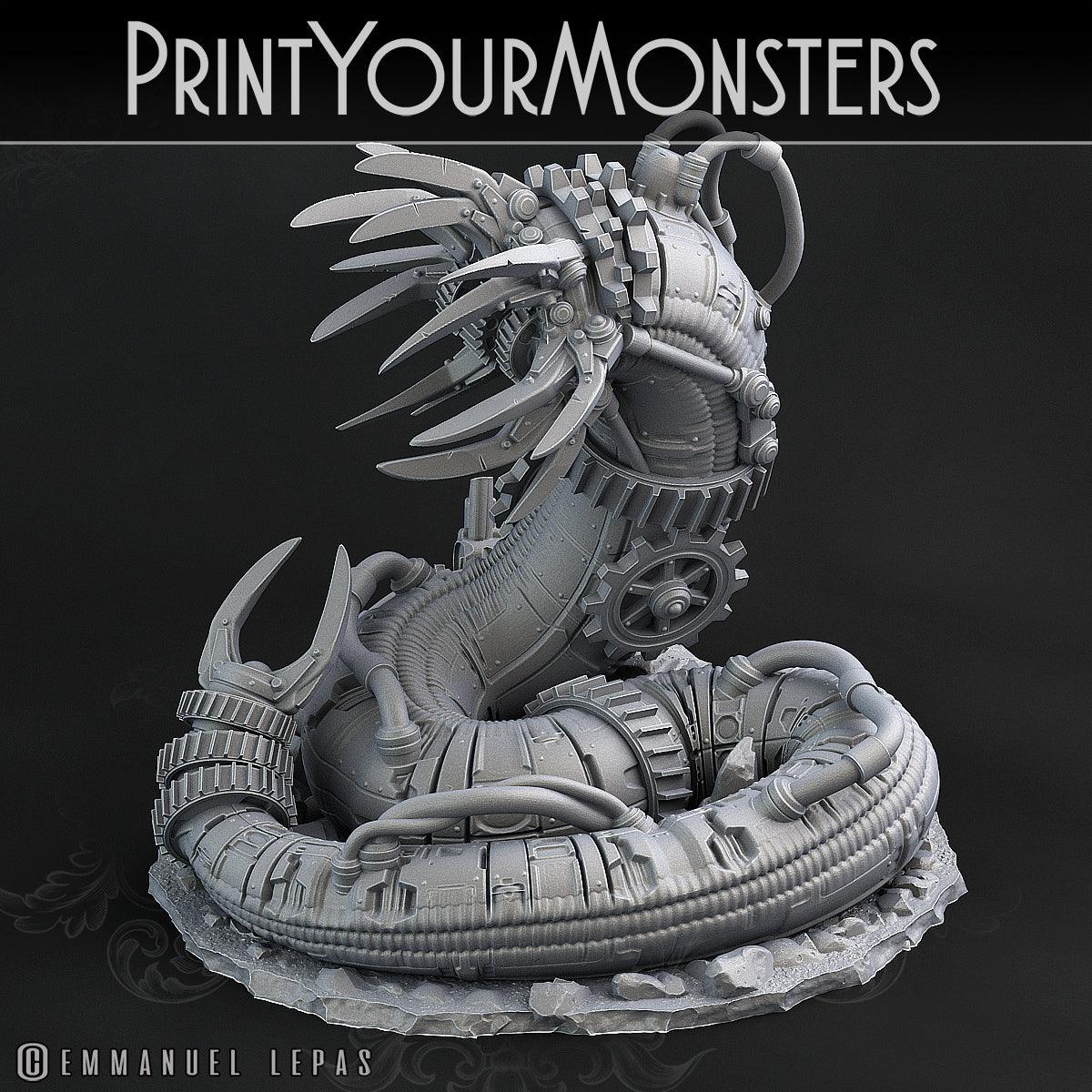 3D Printed Print Your Monsters Mechanic Worm Total Worms 2 Set 28mm - 32mm D&D Wargaming - 3D Printing Boss 