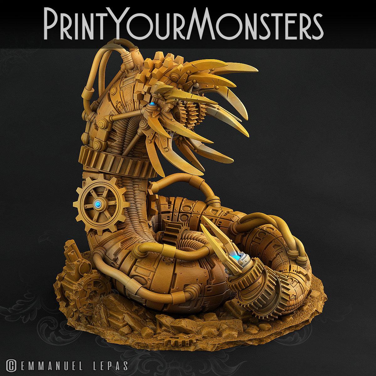 3D Printed Print Your Monsters Mechanic Worm Total Worms 2 Set 28mm - 32mm D&D Wargaming - 3D Printing Boss 
