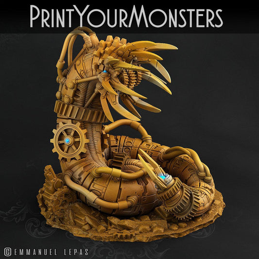 3D Printed Print Your Monsters Mechanic Worm Total Worms 2 Set 28mm - 32mm D&D Wargaming - 3D Printing Boss 