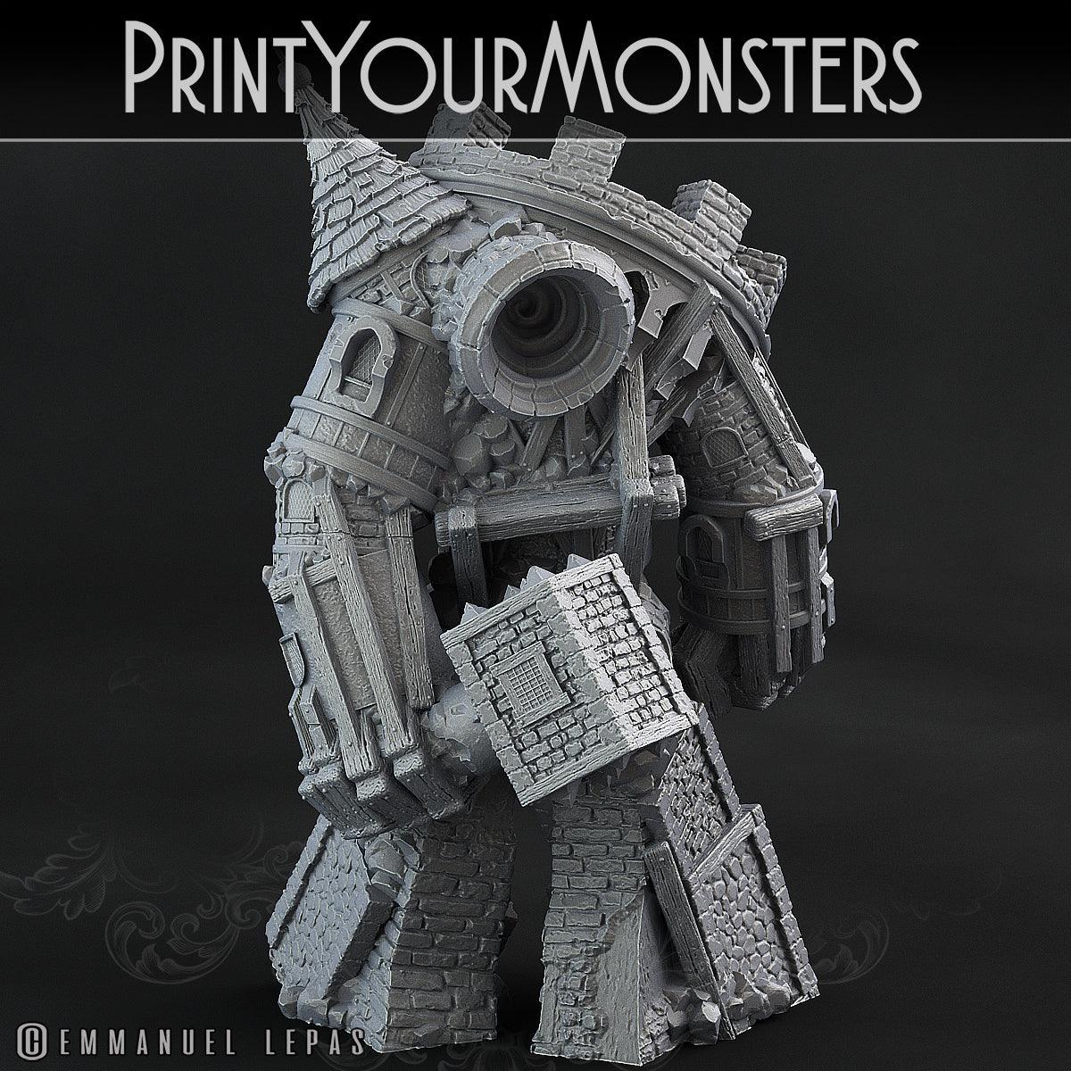 3D Printed Print Your Monsters Medieval Construct Golem - Total Golems 28mm - 32mm D&D Wargaming - 3D Printing Boss 