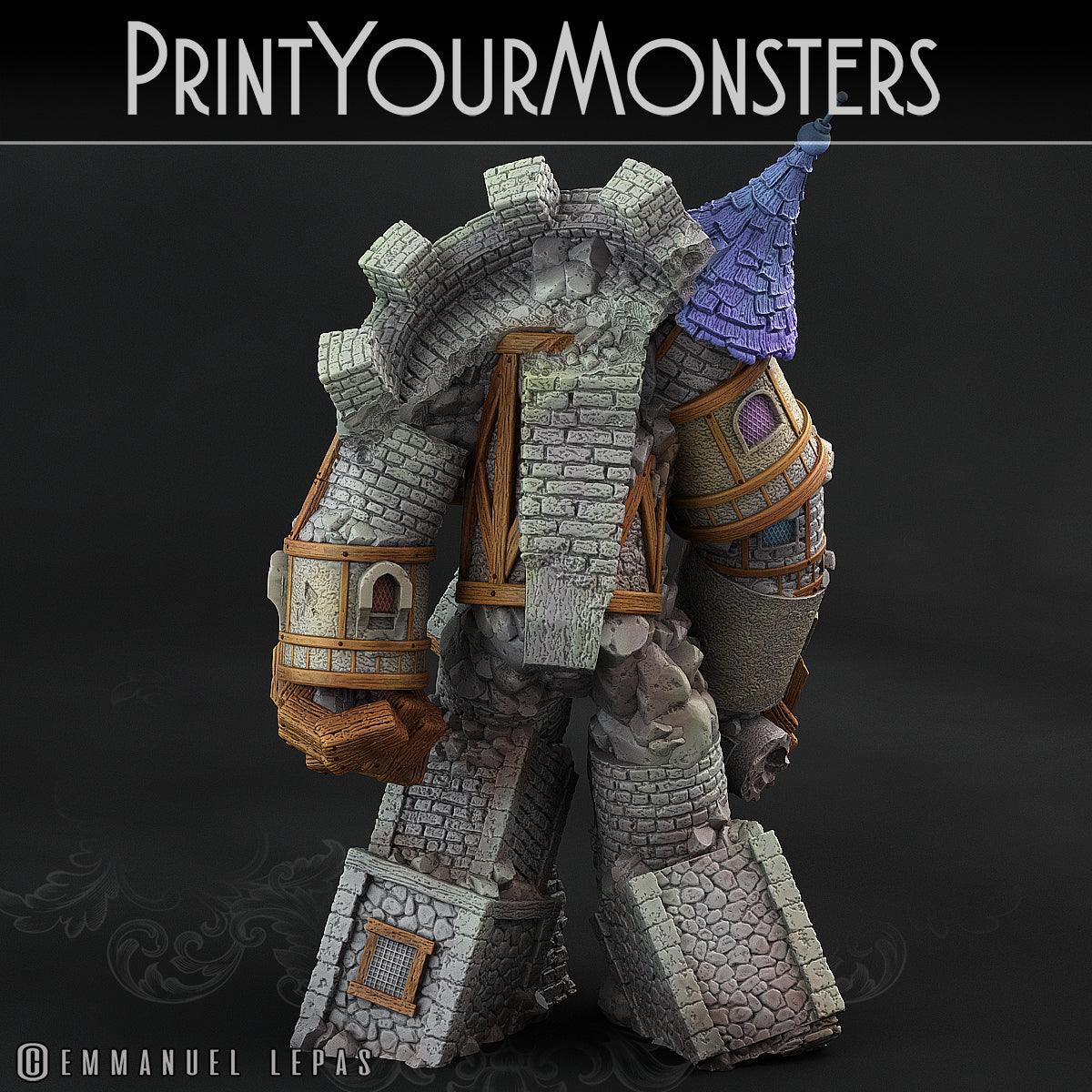 3D Printed Print Your Monsters Medieval Construct Golem - Total Golems 28mm - 32mm D&D Wargaming - 3D Printing Boss 