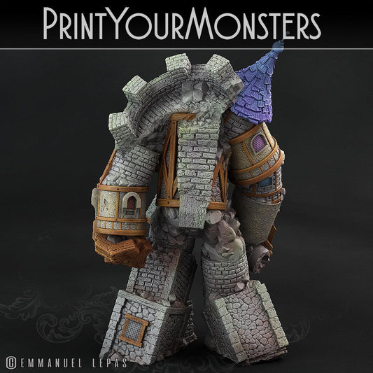 3D Printed Print Your Monsters Medieval Construct Golem - Total Golems 28mm - 32mm D&D Wargaming - 3D Printing Boss 