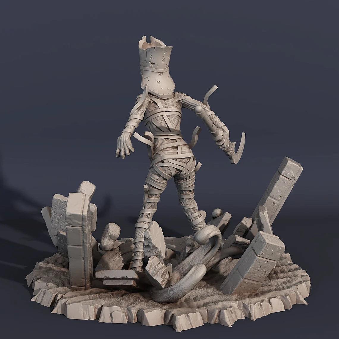 3D Printed Print Your Monsters Mummy Nephytis, Queen of the Stands  28mm - 32mm D&D Wargaming - 3D Printing Boss 