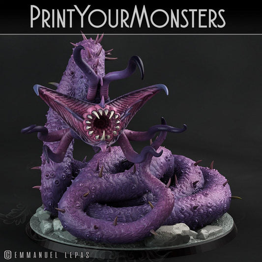 3D Printed Print Your Monsters Necrothelid Worms Subterranean Terrors 28mm - 32mm D&D Wargaming - 3D Printing Boss 