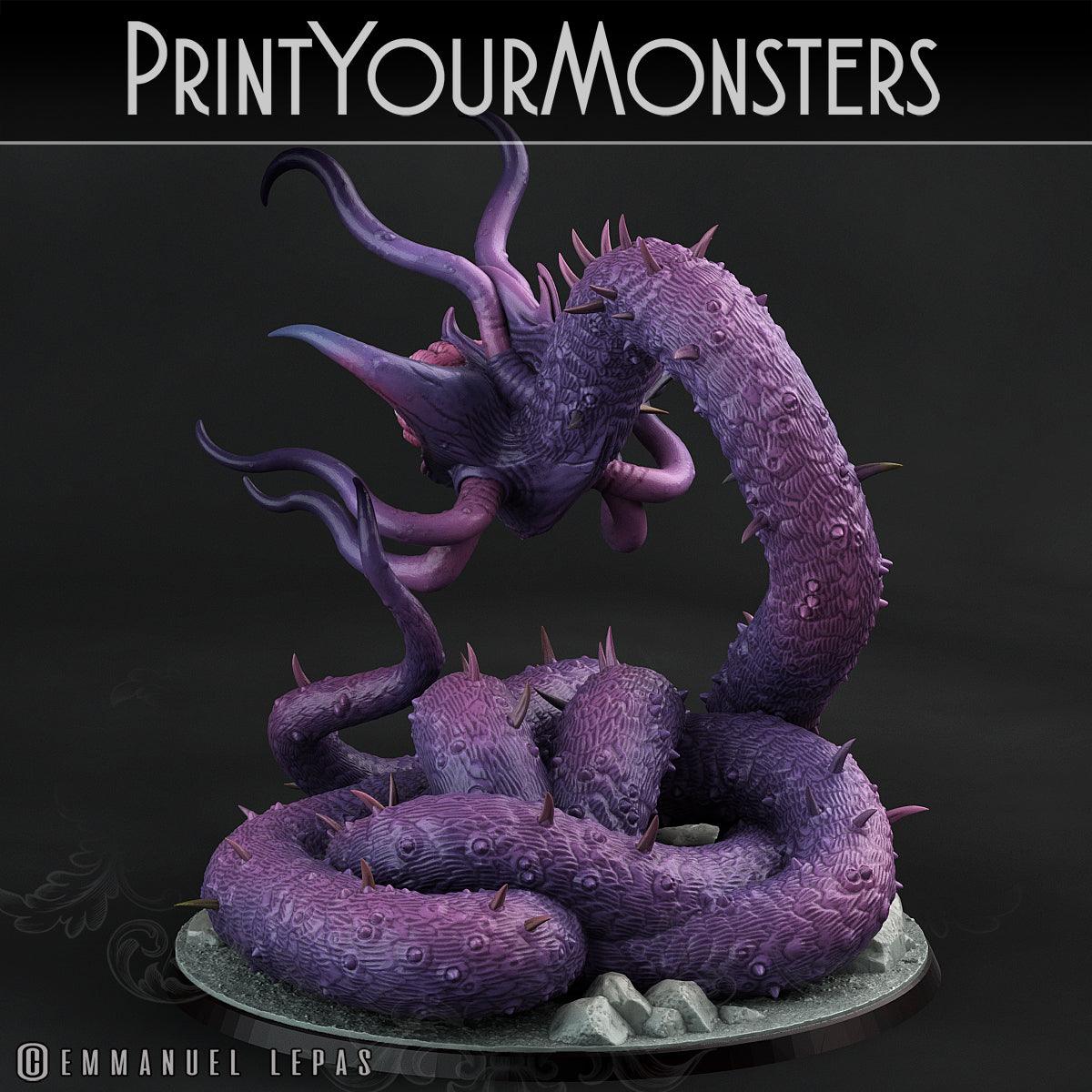 3D Printed Print Your Monsters Necrothelid Worms Subterranean Terrors 28mm - 32mm D&D Wargaming - 3D Printing Boss 