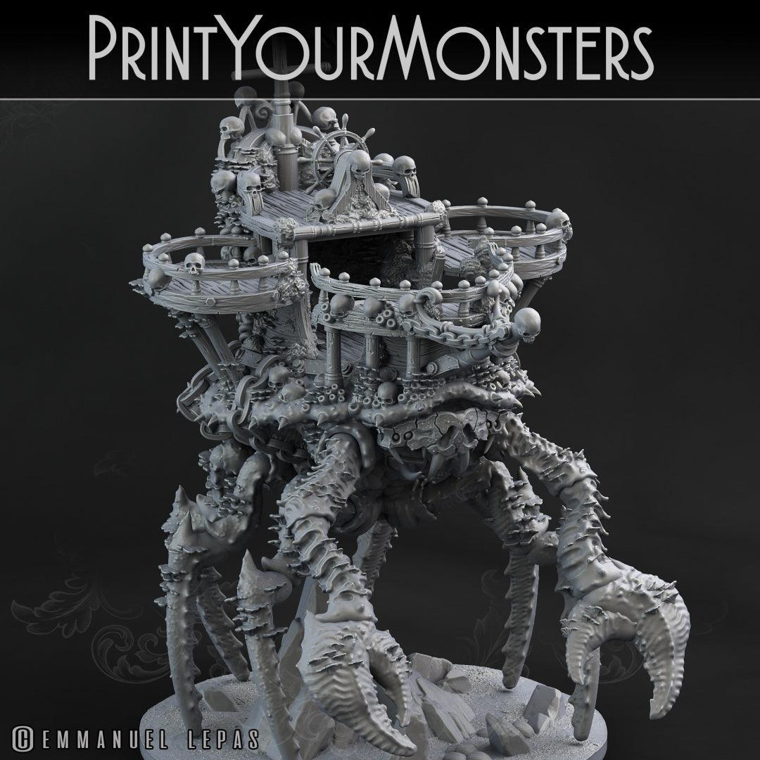 3D Printed Print Your Monsters Pirate Crab Ship 28mm - 32mm D&D Wargaming - 3D Printing Boss 