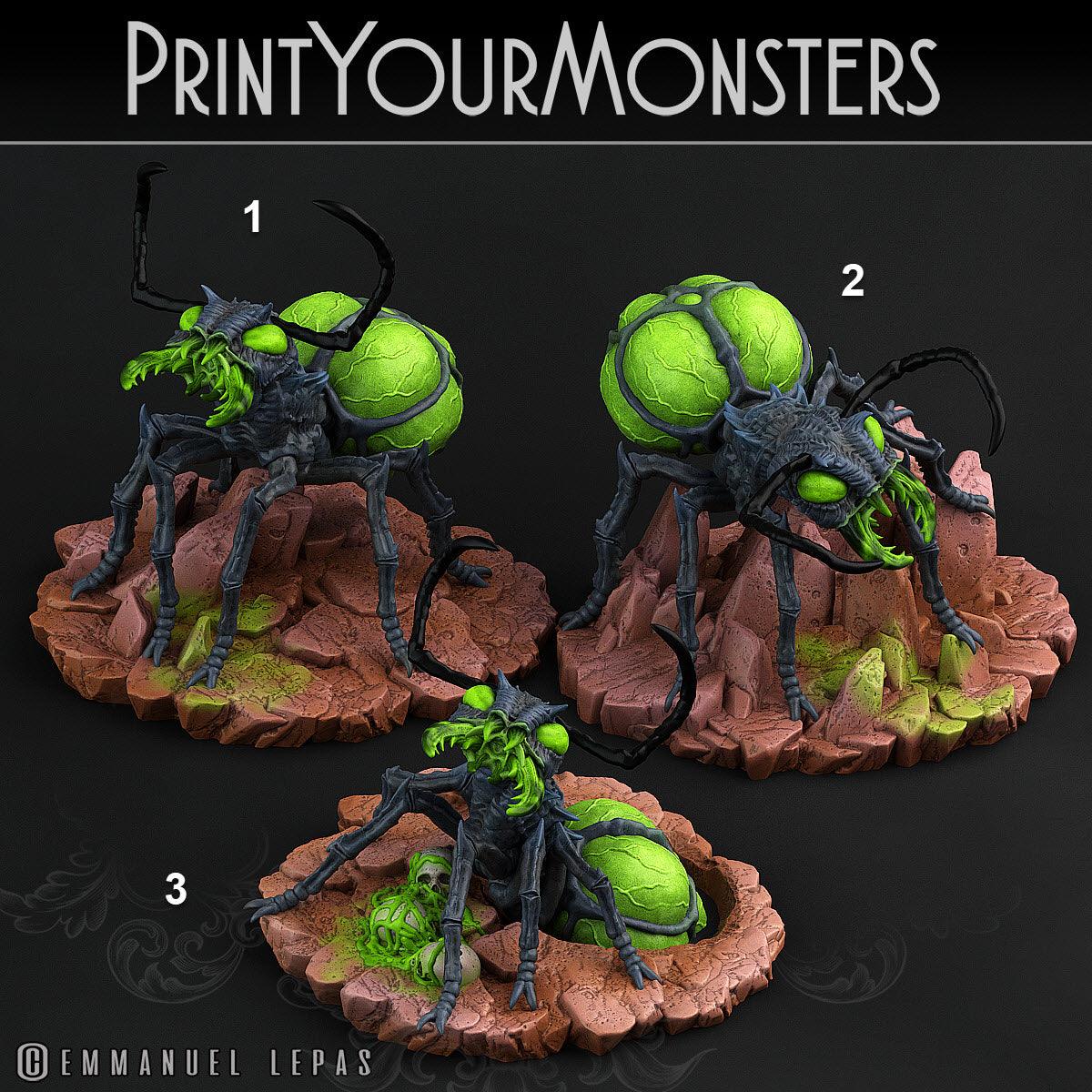 3D Printed Print Your Monsters Poisonous Ants Total Insects 28mm - 32mm D&D Wargaming - 3D Printing Boss 
