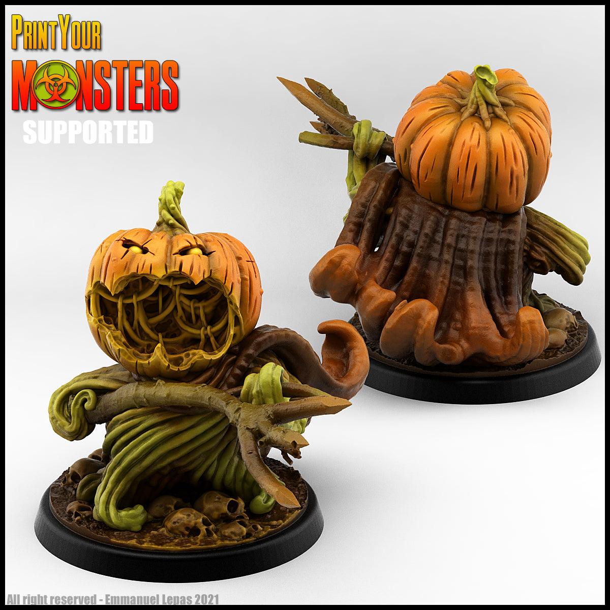 3D Printed Print Your Monsters Pumpkin Soldier Fork Pumpkins Attack Pack 28mm - 32mm D&D Wargaming - 3D Printing Boss 