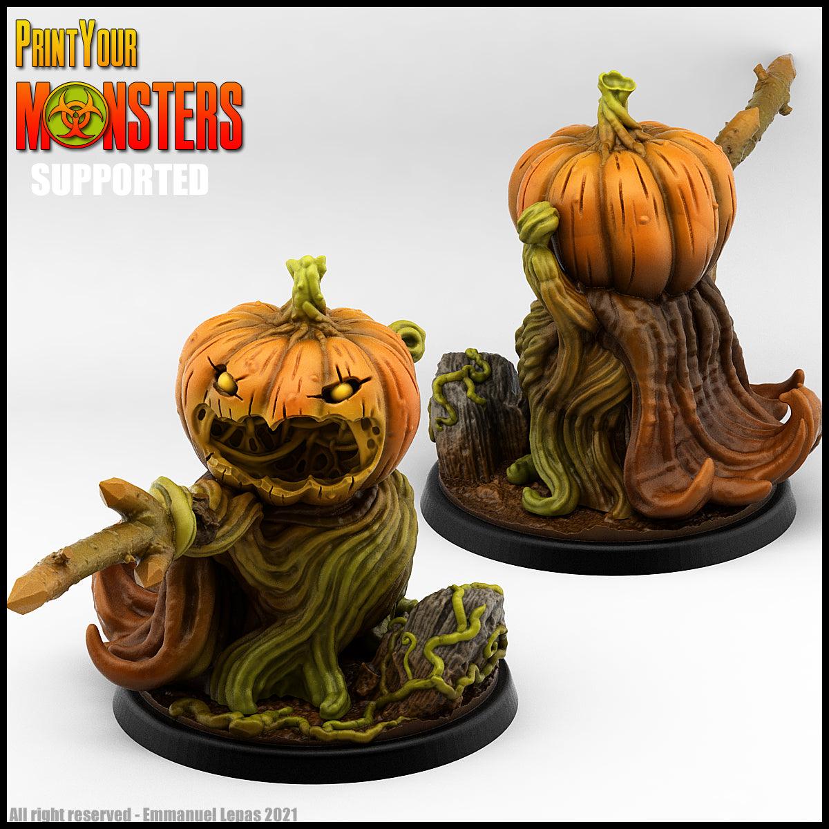 3D Printed Print Your Monsters Pumpkin Soldier Sword Pumpkins Attack Pack 28mm - 32mm D&D Wargaming - 3D Printing Boss 
