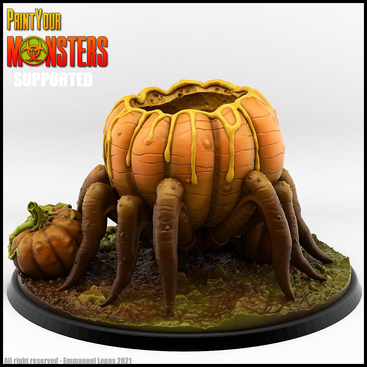 3D Printed Print Your Monsters Pumpkin Spider Pumpkins Attack Pack 28mm - 32mm D&D Wargaming - 3D Printing Boss 