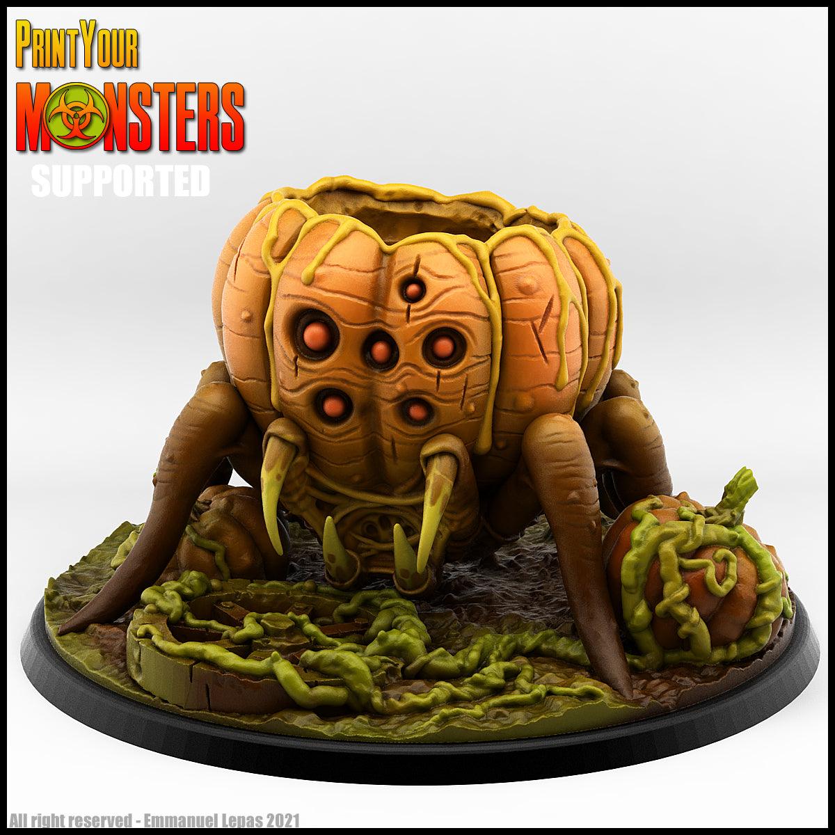 3D Printed Print Your Monsters Pumpkin Spider Pumpkins Attack Pack 28mm - 32mm D&D Wargaming - 3D Printing Boss 