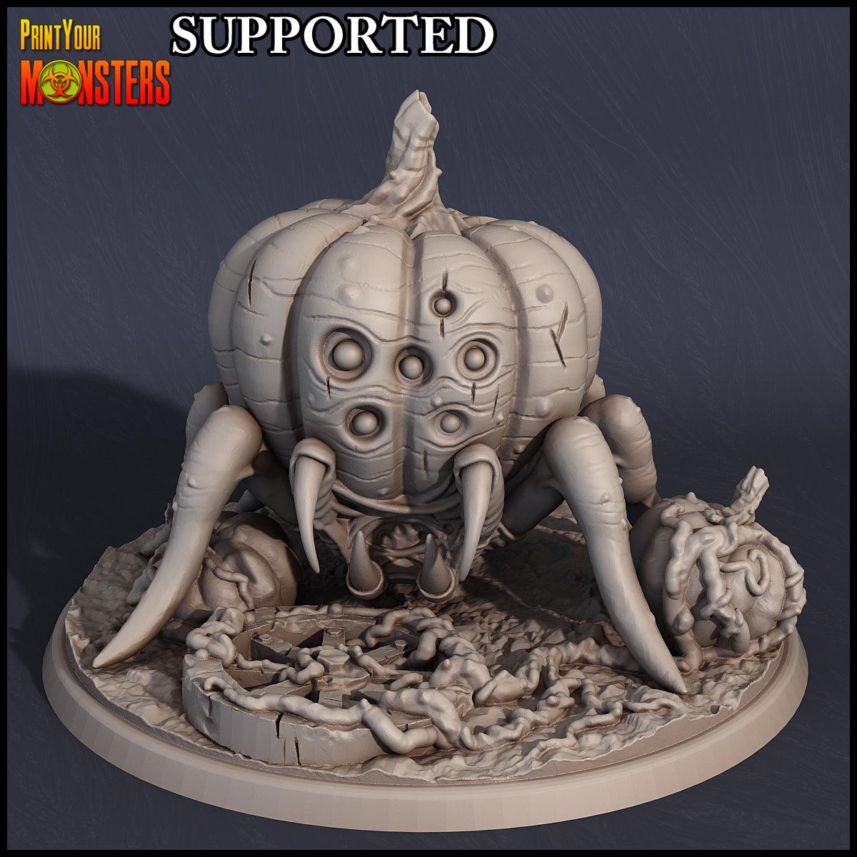 3D Printed Print Your Monsters Pumpkin Spider Pumpkins Attack Pack 28mm - 32mm D&D Wargaming - 3D Printing Boss 