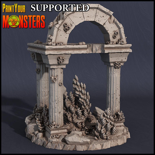 3D Printed Print Your Monsters Ruined Temple Dark Water Sanctum 28mm - 32mm D&D Wargaming - 3D Printing Boss 
