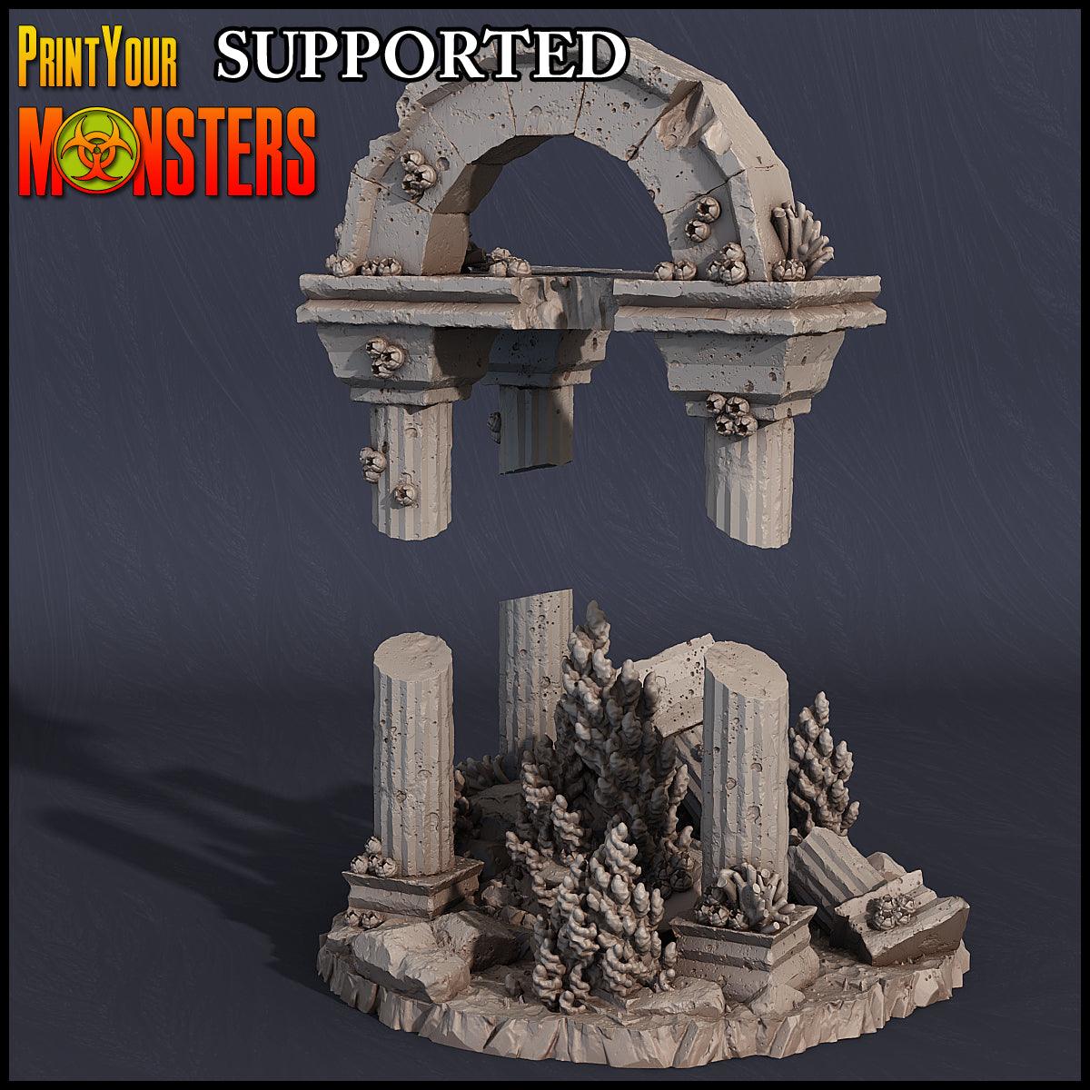 3D Printed Print Your Monsters Ruined Temple Dark Water Sanctum 28mm - 32mm D&D Wargaming - 3D Printing Boss 
