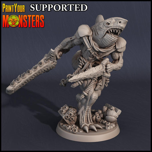 3D Printed Print Your Monsters Sekolin Sanctum Warrior Dark Water Sanctum 28mm - 32mm D&D Wargaming - 3D Printing Boss 