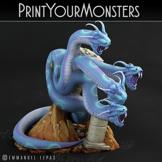 3D Printed Print Your Monsters Shadow Hydra Total Serpents 28mm - 32mm D&D Wargaming - 3D Printing Boss 