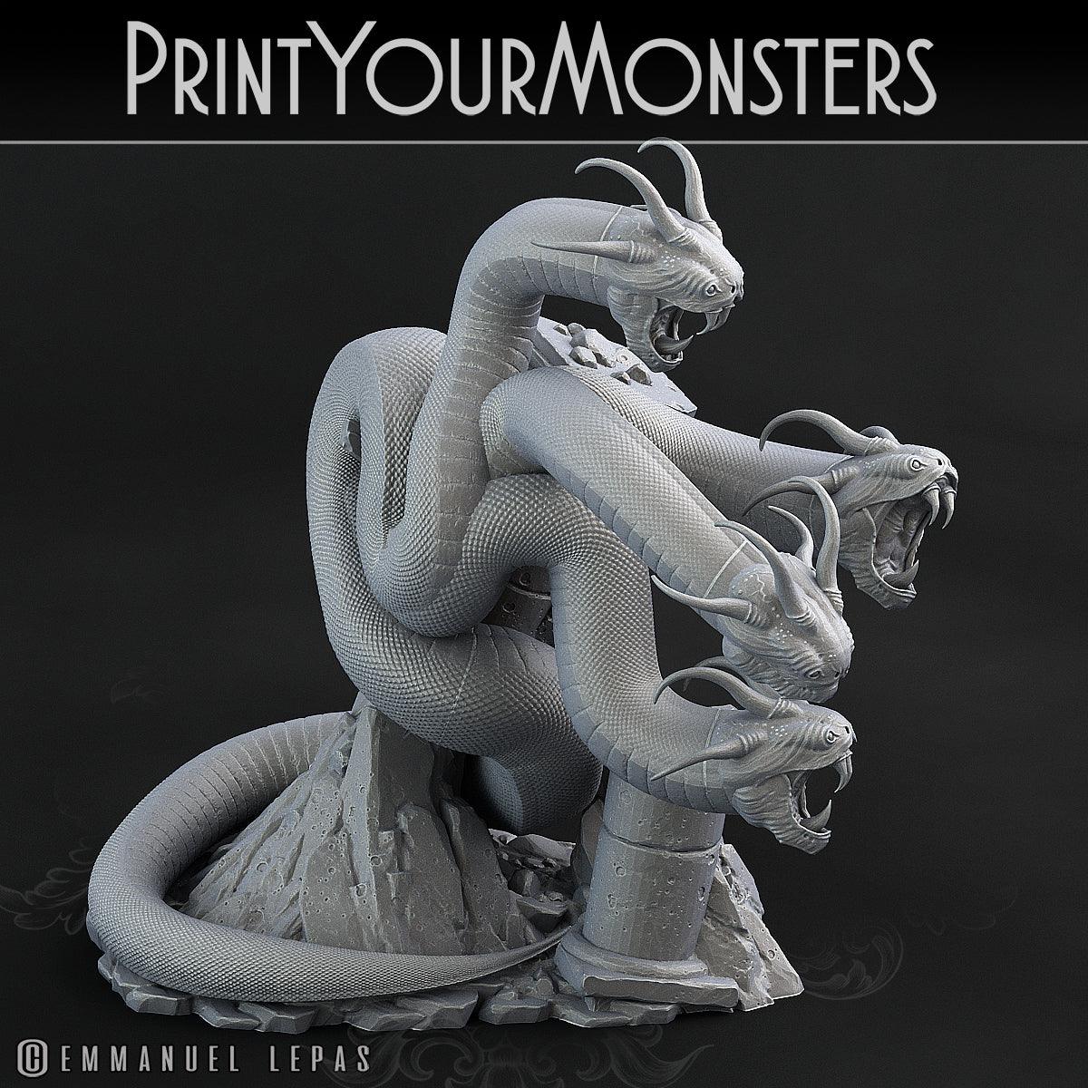 3D Printed Print Your Monsters Shadow Hydra Total Serpents 28mm - 32mm D&D Wargaming - 3D Printing Boss 