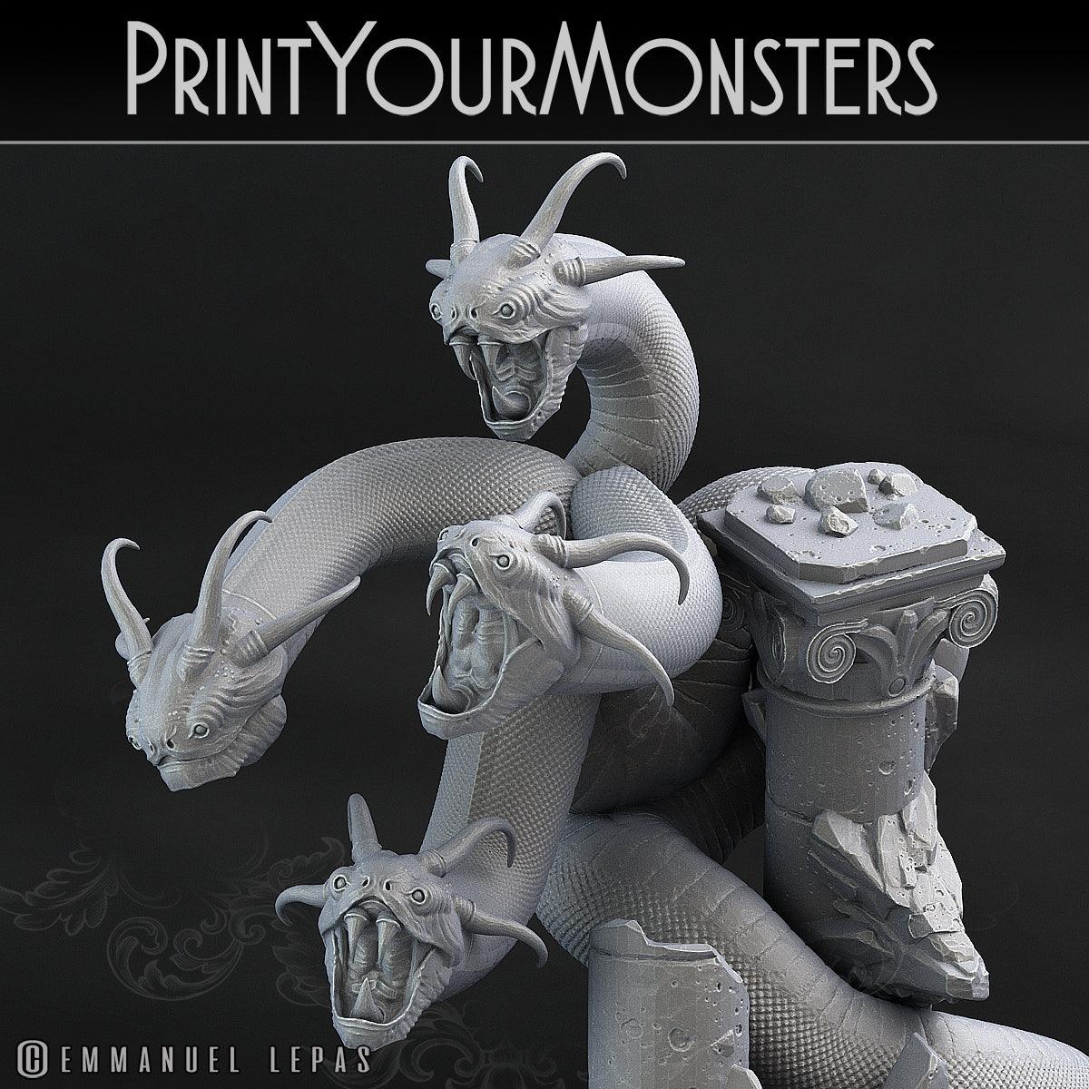 3D Printed Print Your Monsters Shadow Hydra Total Serpents 28mm - 32mm D&D Wargaming - 3D Printing Boss 