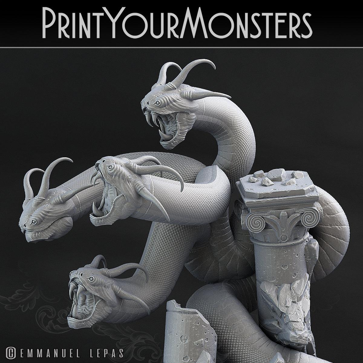 3D Printed Print Your Monsters Shadow Hydra Total Serpents 28mm - 32mm D&D Wargaming - 3D Printing Boss 
