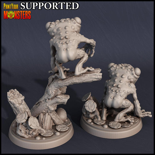 3D Printed Print Your Monsters Small Frog Set Swamp Invasion 28mm - 32mm D&D Wargaming - 3D Printing Boss 