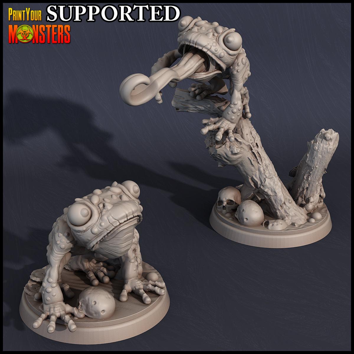 3D Printed Print Your Monsters Small Frog Set Swamp Invasion 28mm - 32mm D&D Wargaming - 3D Printing Boss 